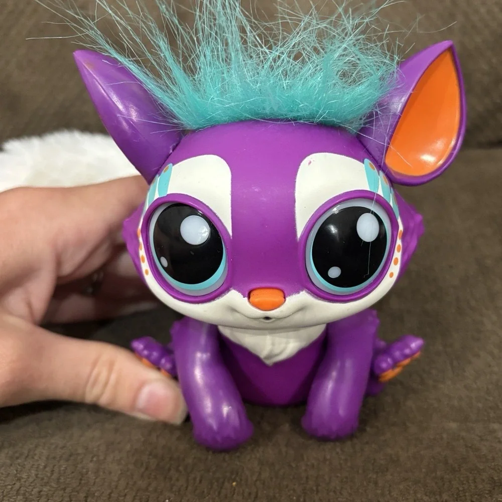 Lil' Gleemerz Loomur Purple White Light Up Interactive Toy Animal Mattel WORKS - Picture 2 of 7